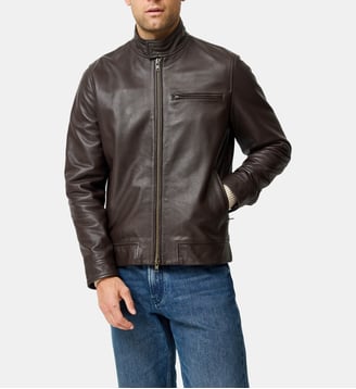Veste en cuir véritable Canvastown - Rodd & Gunn - Marron