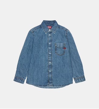 Chemise en denim avec logo Diesel Kids