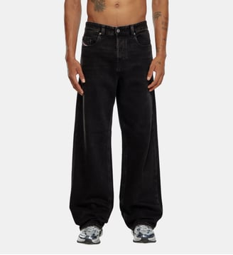 Straight Jeans - 2001 D-Macro - Diesel - Noir et gris foncé