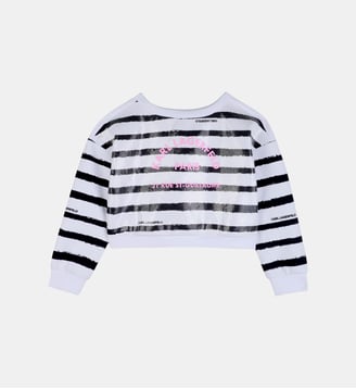 Sweat rayé - Karl Lagerfeld Kids - Blanc et noir