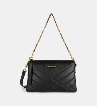 Pochette Soft Matelassé en cuir - Lancaster - Noir