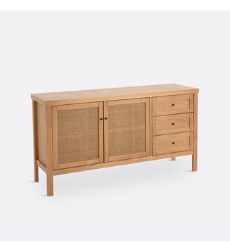 Buffet pin massif et cannage Gabin - La Redoute Interieurs - Naturel