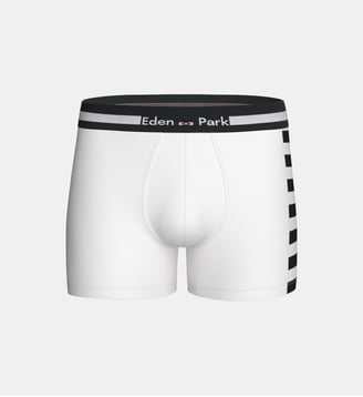 Boxer à rayures en coton - Eden Park - Blanc