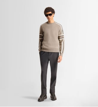 Pull spectavia col rond coupe regular - Fusalp - Mojave, noir et neige