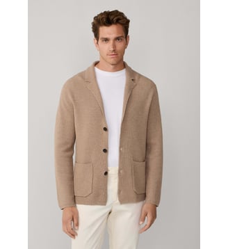 Blazer En Laine Mélangée Tricoté - Hackett London - Malt beige