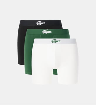 Lot de 3 boxers longs jersey stretch - Lacoste - Blanc et vert