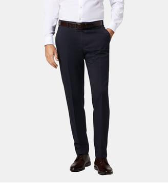 Pantalon de costume en laine regular Per - Digel - Bleu foncé
