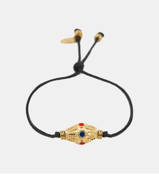 Bracelet lien noir Kamala - Nilaï - Bleu