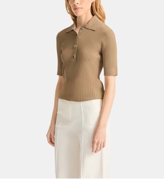 Polo manches courtes vera col chemise coupe ajustée - Fusalp - Savane