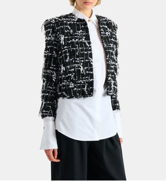 Spencer en tweed frangé - Balmain - Noir