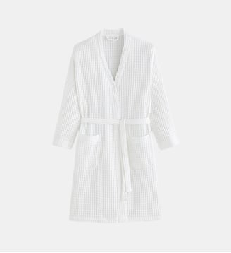 Peignoir kimono nid d'abeille 350 g/m² - La Redoute Interieurs - Blanc