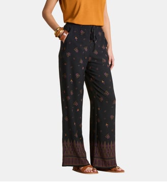 Pantalon large à imprimé - La Fée Maraboutée - Noir