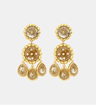Boucles d'oreilles pendantes clips   - Angèle - Satellite - Doré