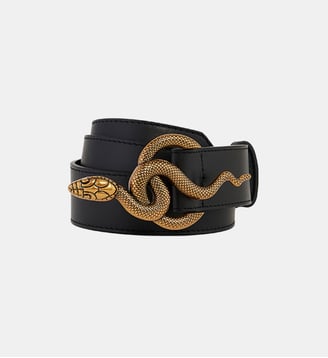 Ceinture fermoir serpent en cuir - Vanessa Bruno - Noir