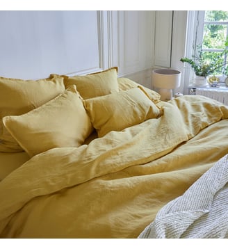Housse de couette en lin lavé, NATURELLEMENT LIN - Blanc Cerise - Safran