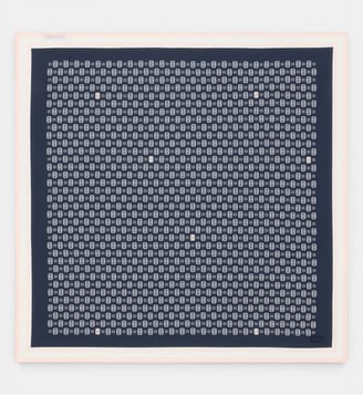 Foulard popeline imprimé tennis - Lacoste - Bleu marine, blanc et rose