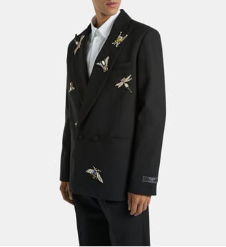 Veste brodée Balmain Insect en laine et cristaux - Balmain - Noir
