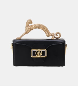 Sac Pencil Cat Nano En Cuir Avec Strass - Lanvin - Noir