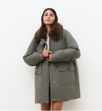 Parka gnorinalong - Motif uni - Coton - Caroll - Vert kaki