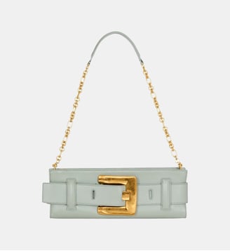 Pochette Anthem en cuir de veau - Balmain - Vert