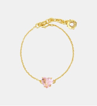 Bracelet fin pierre cœur La Diamantine Rosa Centifolia - Les Néréides - Rose