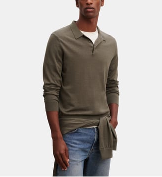 Polo manches longues - Bompard - Kaki ombre