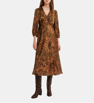 Robe midi cintrée imprimée - CLARYS - Pablo - Caramel