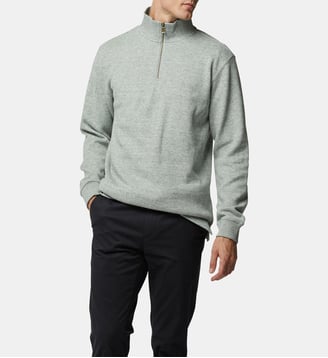 Sweatshirt droit en coton à col zip Alton Ave - Rodd & Gunn - Gris brume