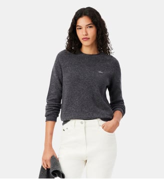 Pull maille 3D laine - Lacoste - Gris chine
