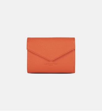 Portefeuille dos à dos Foulonné PM en cuir - Lancaster - Orange
