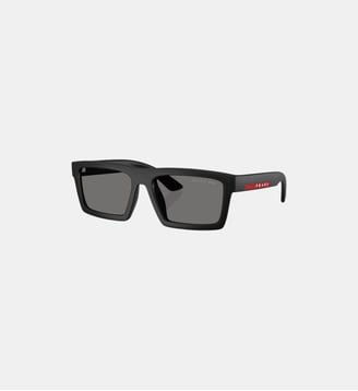 Lunettes de soleil Rectangulaire PS A07S - Prada Linea Rossa - Noir mat