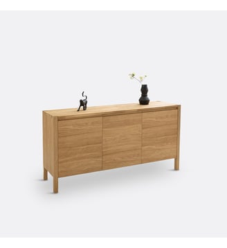 Buffet 3 portes, en chêne et plaqué chêne - La Redoute Interieurs - Chêne