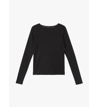 t-shirt en coton à manches longues - Agnès b. - Noir