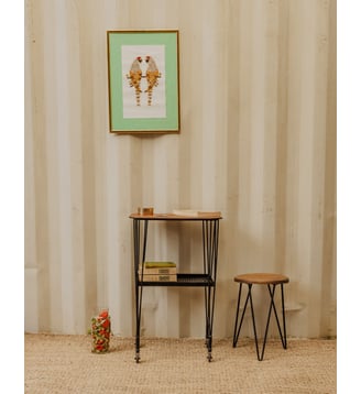 Desserte industrielle en bois Anouk N°221- Produit chiné - Debongout - Bois foncé