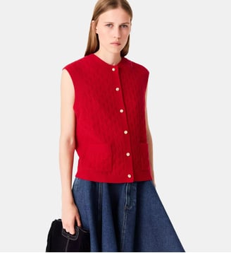 Top sans manches en maille - Maje - Rouge