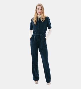 Combinaison capucine - Motif uni - Polyester recycle - Coupe droite - Caroll - Bleu marine
