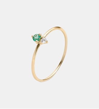 Bague en émeraude et diamant en or jaune 9K - Aristocrazy - Or