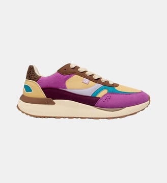 Baskets basses Anaelle - Odaje - Violet turquoise beige