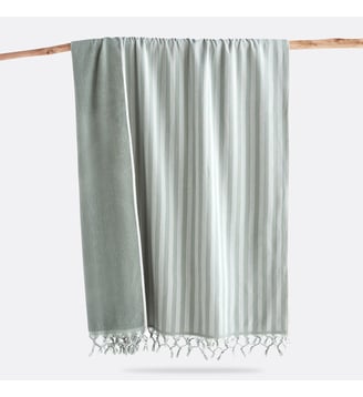 Fouta XL doublée éponge 360 g/m2 - La Redoute Interieurs - Céladon