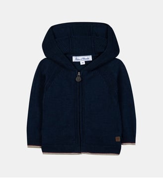Gilet -  laine à capuche zippé - Tartine Et Chocolat - Marine
