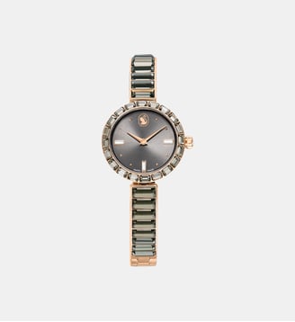 Montre Matrix bangle, Fabriqué en Suisse, Bracelet en cristal, Gris, Finition or rose - Swarovski - Gray rose gold tone pvd