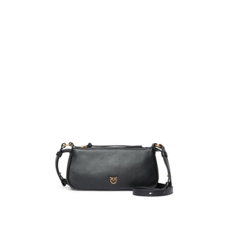 Sac à bandoulière mini half moon en cuir - Pinko - Noir or antique