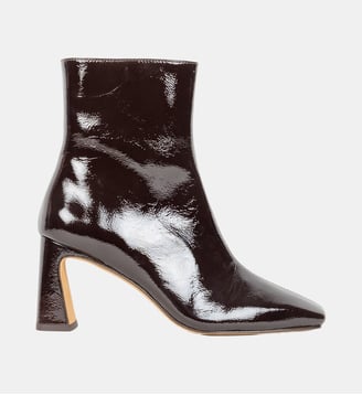Bottines à Talons Hazel Cuir Verni Froissé - Bobbies - Noir
