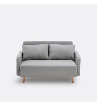 Canapé convertible tissu texturé 2 places - La Redoute Interieurs - Gris clair