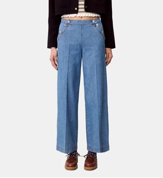 Jean à pont denim - Claudie Pierlot - Denim bleu clair