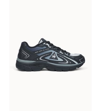 Sneakers running avec mesh dégradé et cuir Roadtrack - Le Coq Sportif - Noir et argent