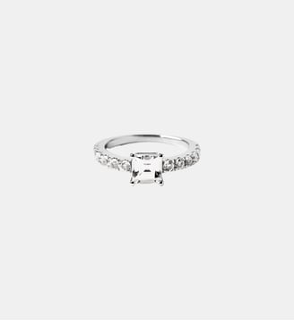 Bague solitaire en argent 925 avec quartz et topaze blanche - Aristocrazy - Argenté