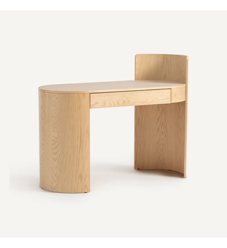 Bureau en plaqué chêne et cuir AM.PM