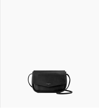 Pochette avec bandoulière amovible Charlotte en cuir lisse - Le Tanneur - Noir