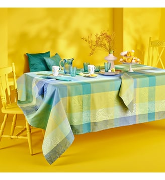 Nappe pur coton - Garnier Thiebaut - Bleu lagon